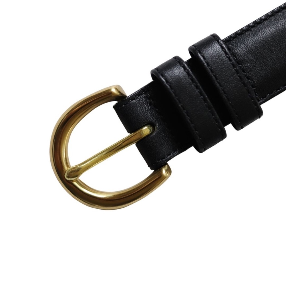 Coach Genuine Leather Solid Brass Black Belt
